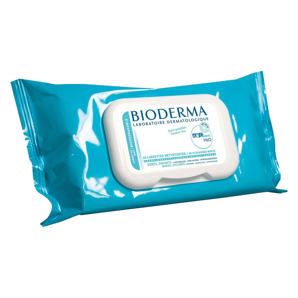Bioderma Abcderm H2O Water Biodegradable Wipes, 60 count