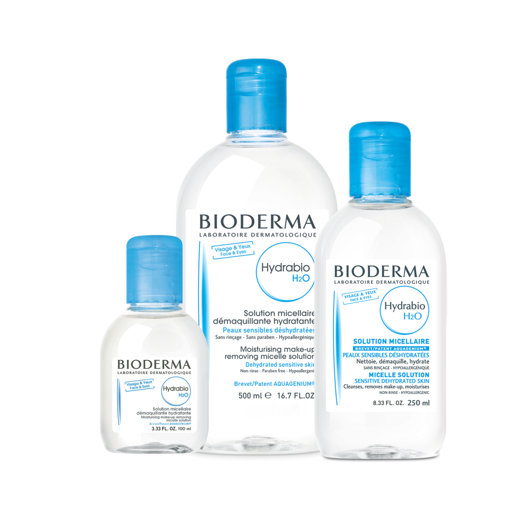 Bioderma Hydrabio H2O Micellar Water, Cleansing and Make-Up Removing Solution.