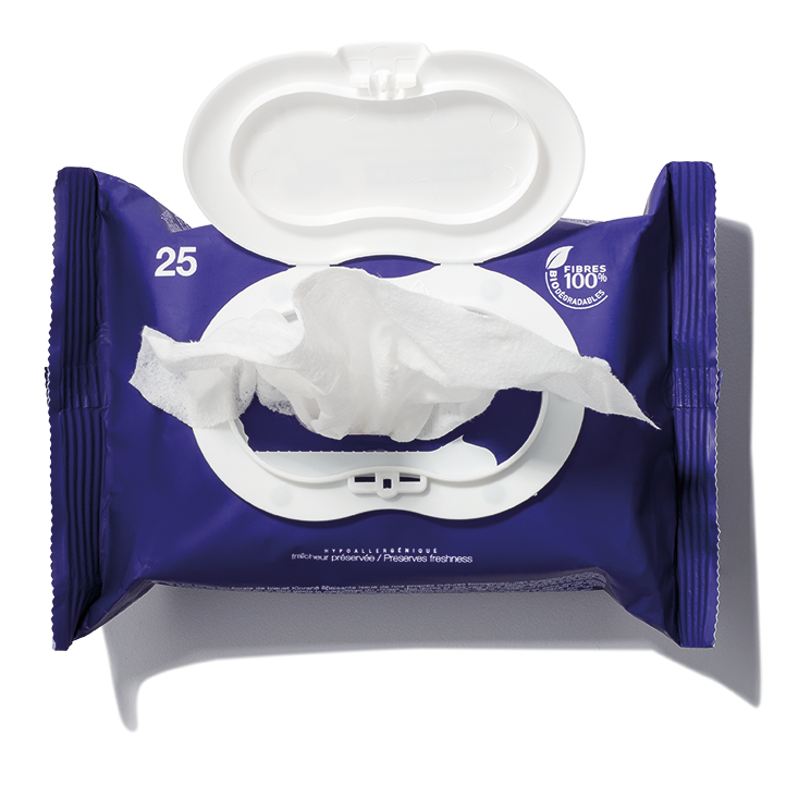 Klorane Make-Up Remover Biodegradable Wipes with Soothing Cornflower